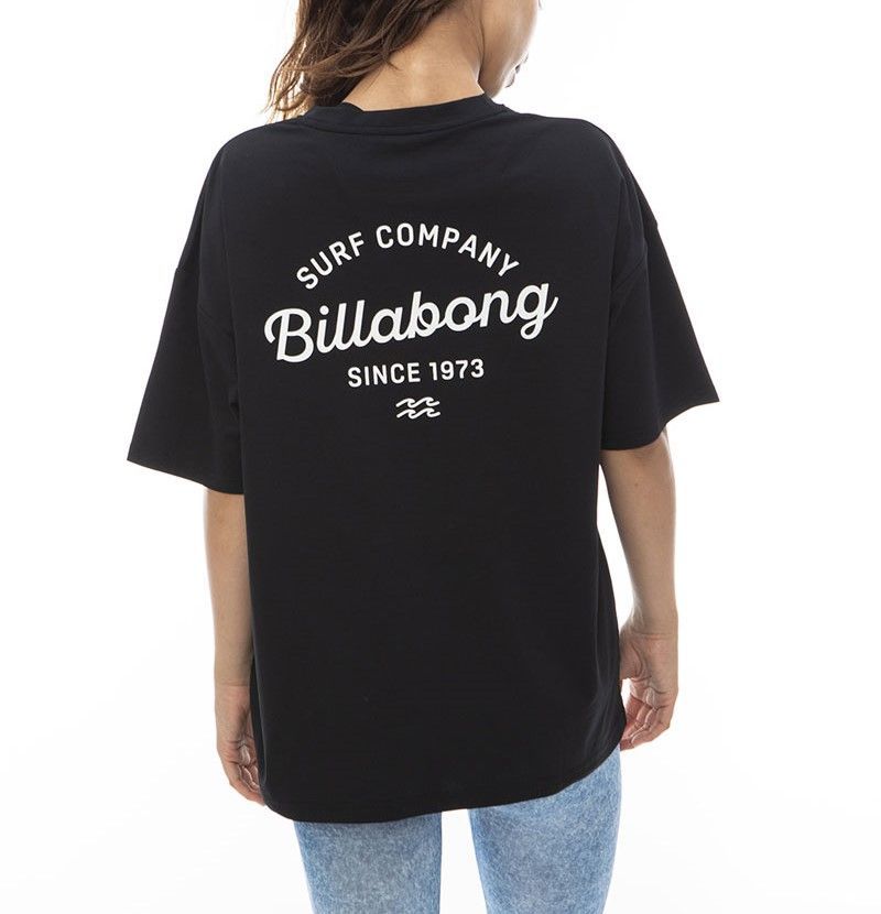 2024春夏 新品【BILLABONG/ビラボン】【FOR SAND AND WATER】 LOGO S/S TEE RASH 水陸両用ラッシュTシャツ BLK レディース BE013-864