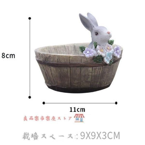 鉢 植木鉢 ポリ製 多肉植物 寄せ植え おすすめ プチオアシスうさぎ 家居の飾り物 母の日 父の日 ギフト