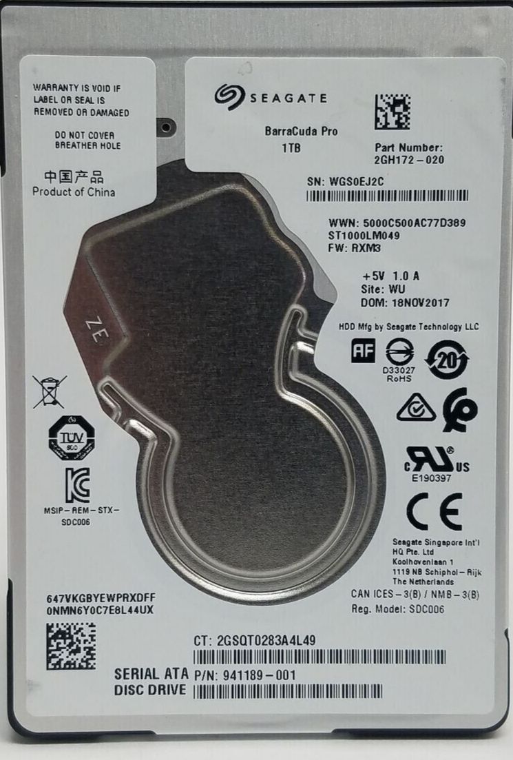 ST1000LM049 Seagate Barracuda Pro 1 TB SATA III 2.5 インチ ラップトップ ドライブ