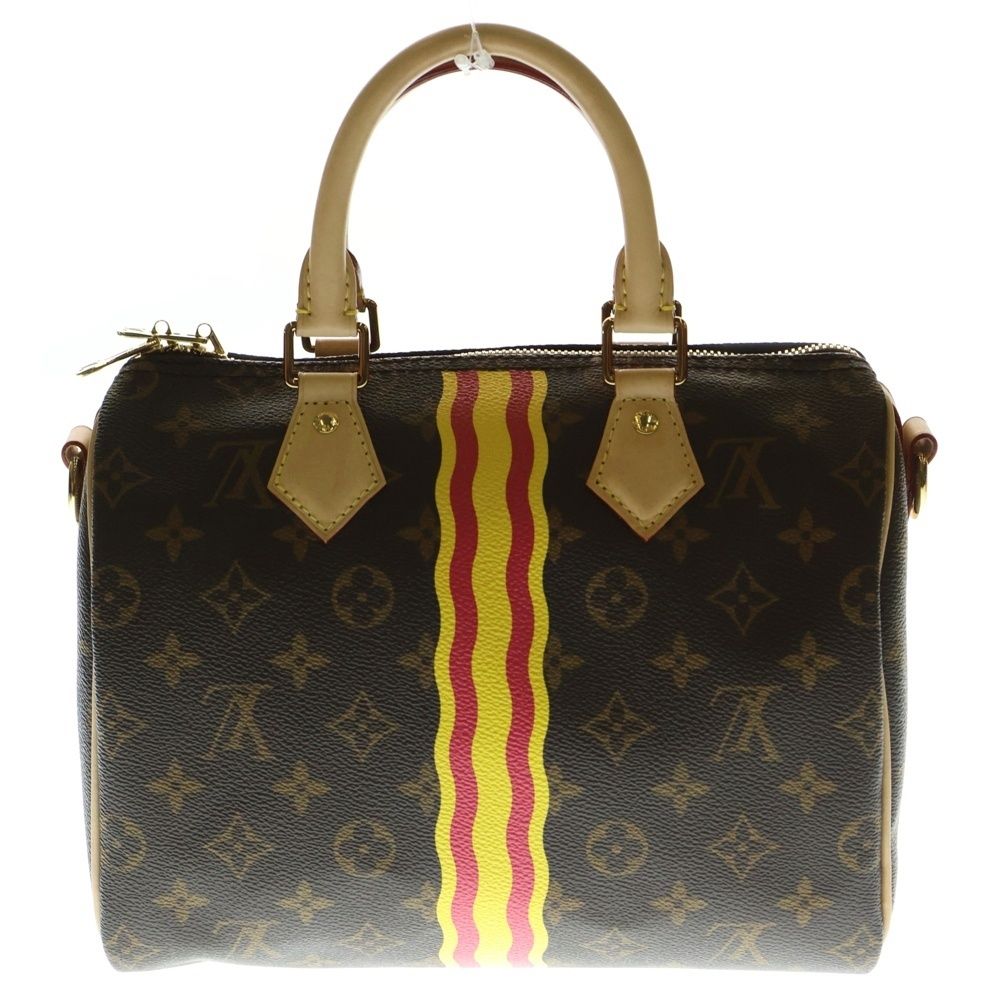 LOUIS VUITTON ルイヴィトン モンモノグラム スピーディ バンドリエール25 LVテキスト パーソナライズモデル 2WAY レザーハンドバッグ ショルダーバッグ ブラウン P01918