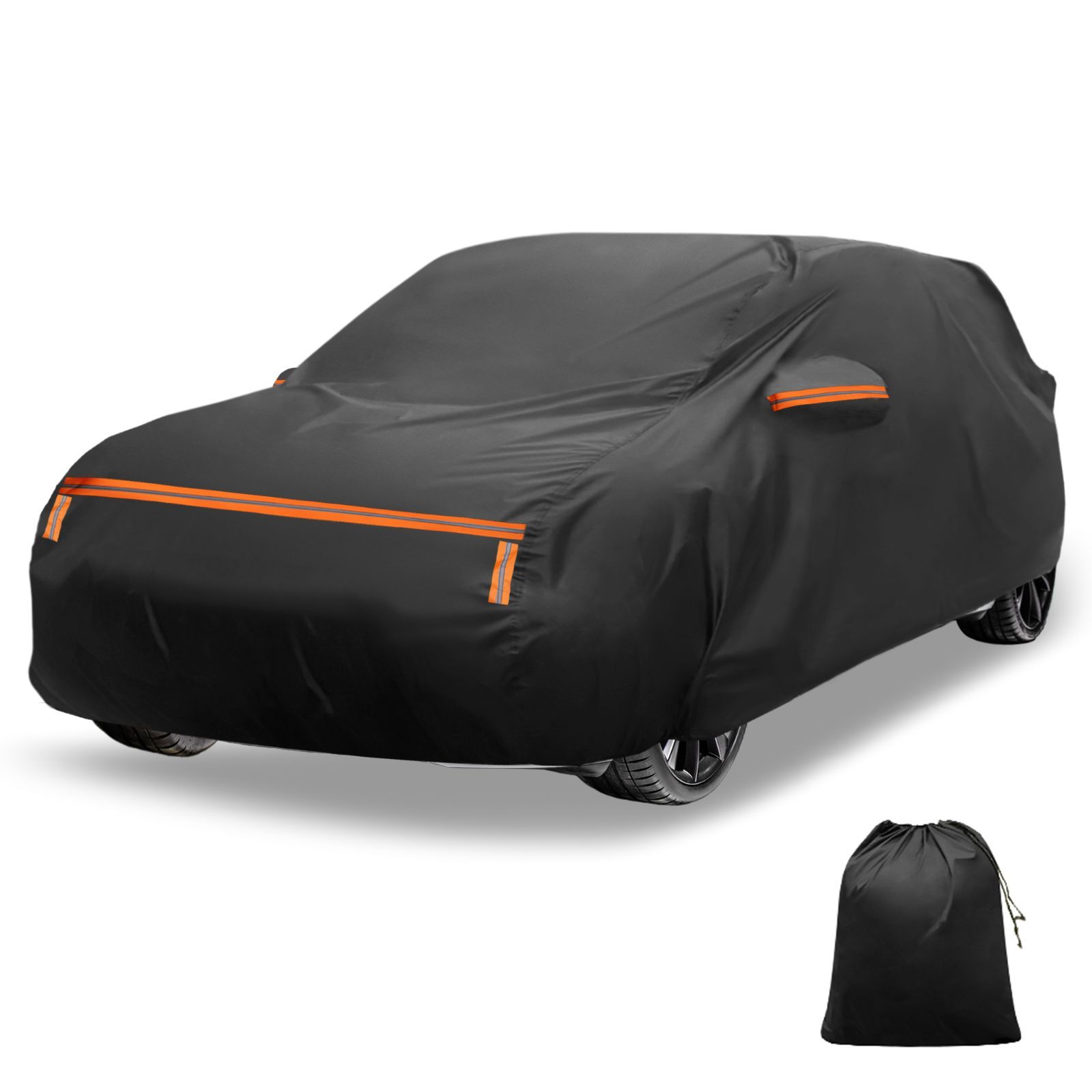 X AUTOHAUX【ホンダヴェゼル用】440*180*145cm 車カバー ボディカバー スパンレース綿 新型100%防水生地&5層構造 裏起毛 雨 軽自動車 破れにくい 雹対策 防風ロープ付き 運転席側ジッパー 夜間安全警告 日焼け防止 凍結防止 霜除け