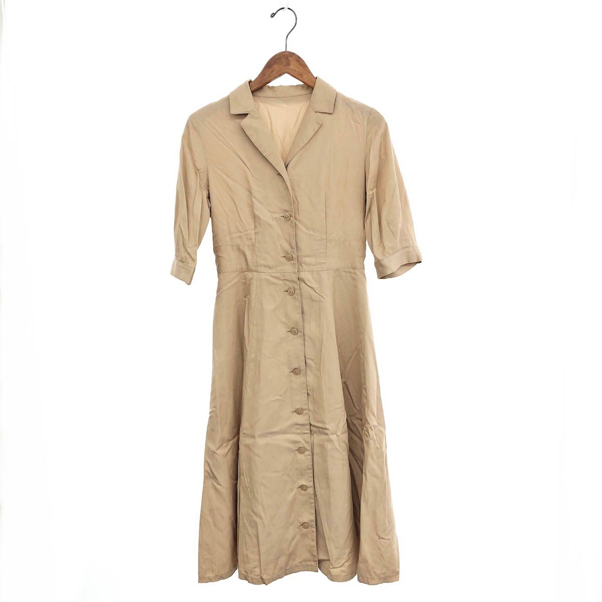 ブルーレーベルクレストブリッジ 新品ベージュ 半袖ワンピース 38 2/2 BLUE LABEL CRESTBRIDGE ブルーレーベルクレストブリッジ 半袖