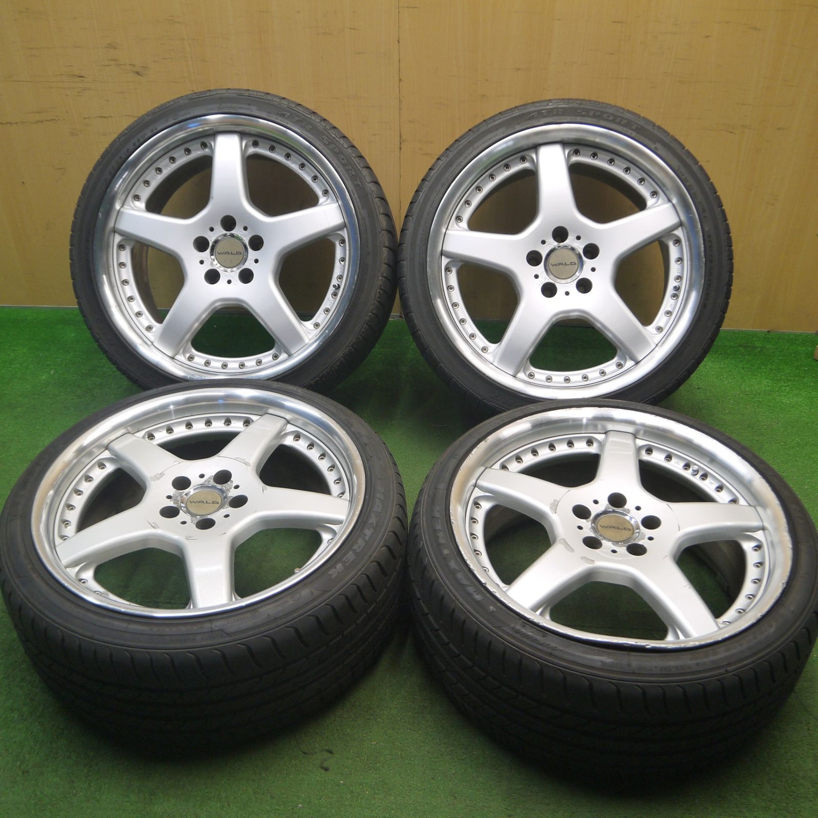 [送料無料] バリ溝！21年！ほぼ10分WALD シュトライフェン 245/35R19 275/30R19 マックストレック MAXIMUS M1 ATR SPORT 19インチ ヴァルド PCD114.3/5H5021809Hノ