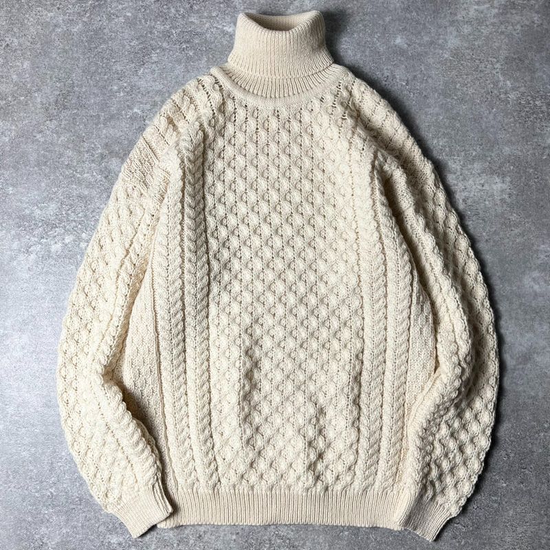 アイルランド製 aran crafts タートルネック メリノ ウール アイルランド製 aran crafts タートルネック メリノ ウール