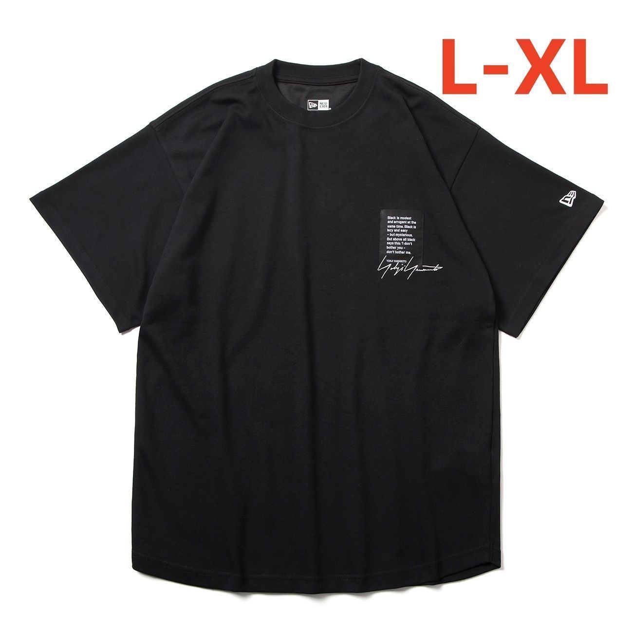 New Era × YOHJI YAMAMOTO ニューエラ × ヨウジヤマモト ラベルロゴTシャツ HZ-T93-280-Blak サイズL-XL  - メルカリ