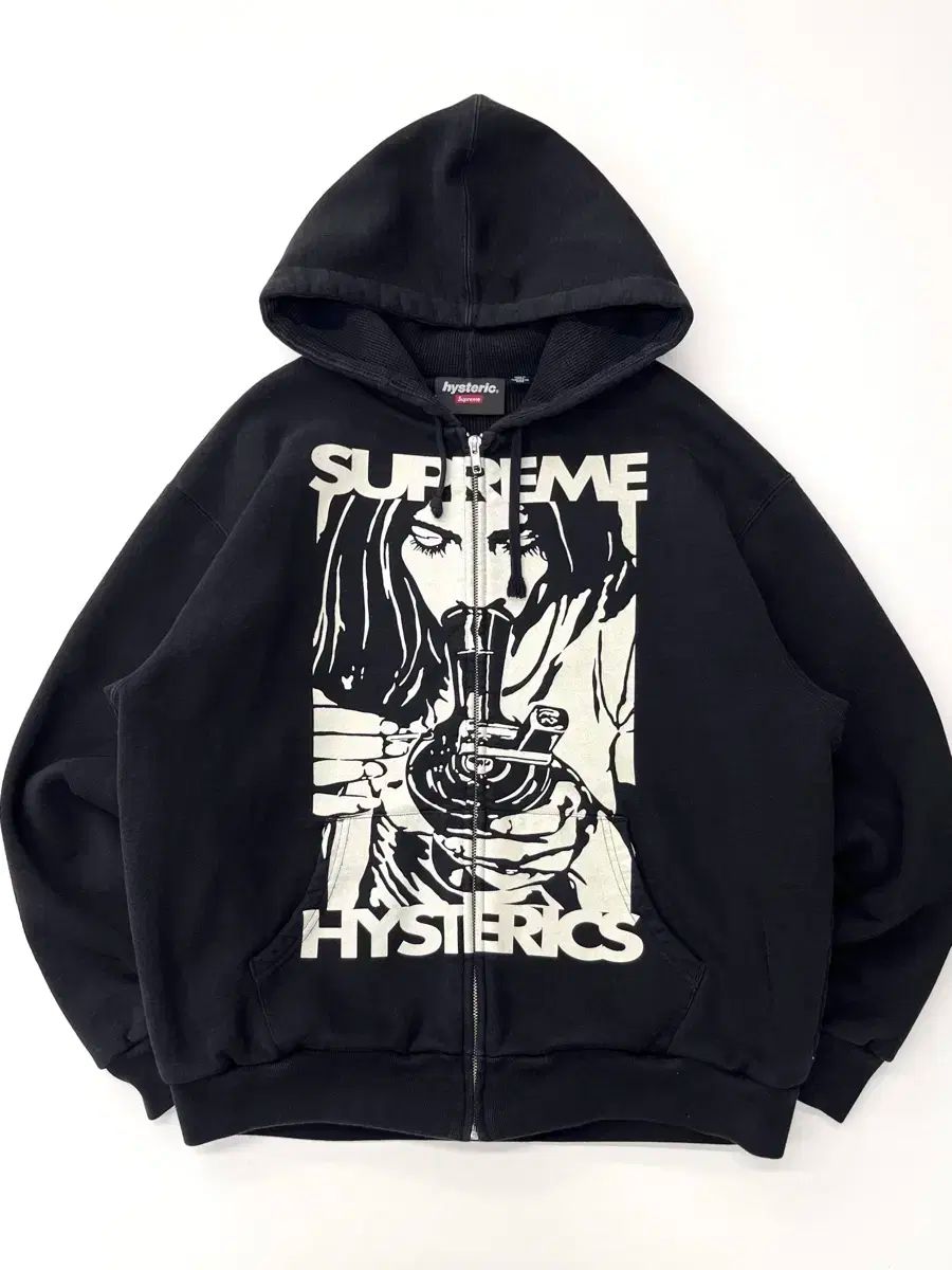 HYSTERIC GLAMOUR レッド ジップアップパーカー S Supreme x Hysteric Glamour サーマル リンデ フード付き ジップ
