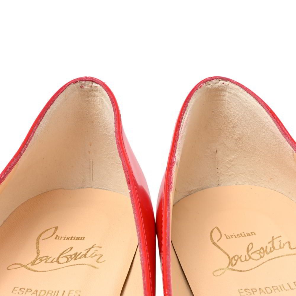 Christian Louboutin エナメル オープントゥ ウェッジソール
