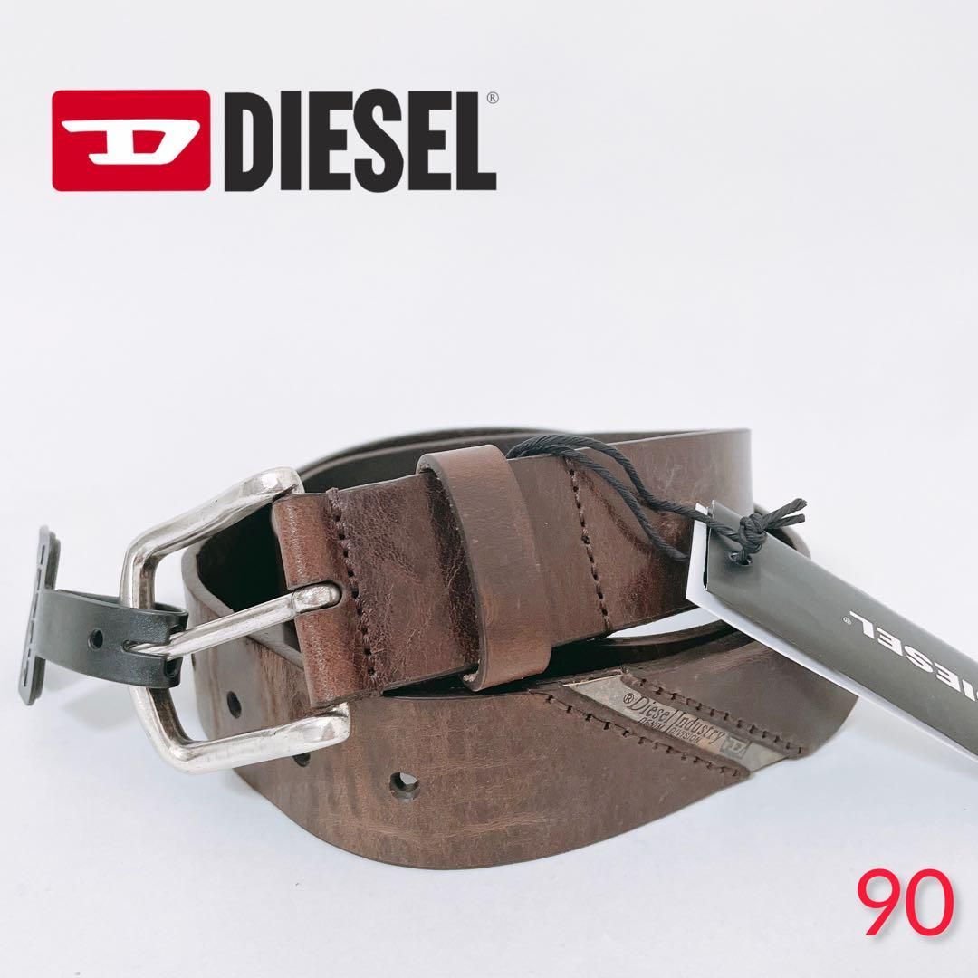 85cm ディーゼル DIESEL 1DR レザー ベルト ビッグロゴ 小物 ベルト