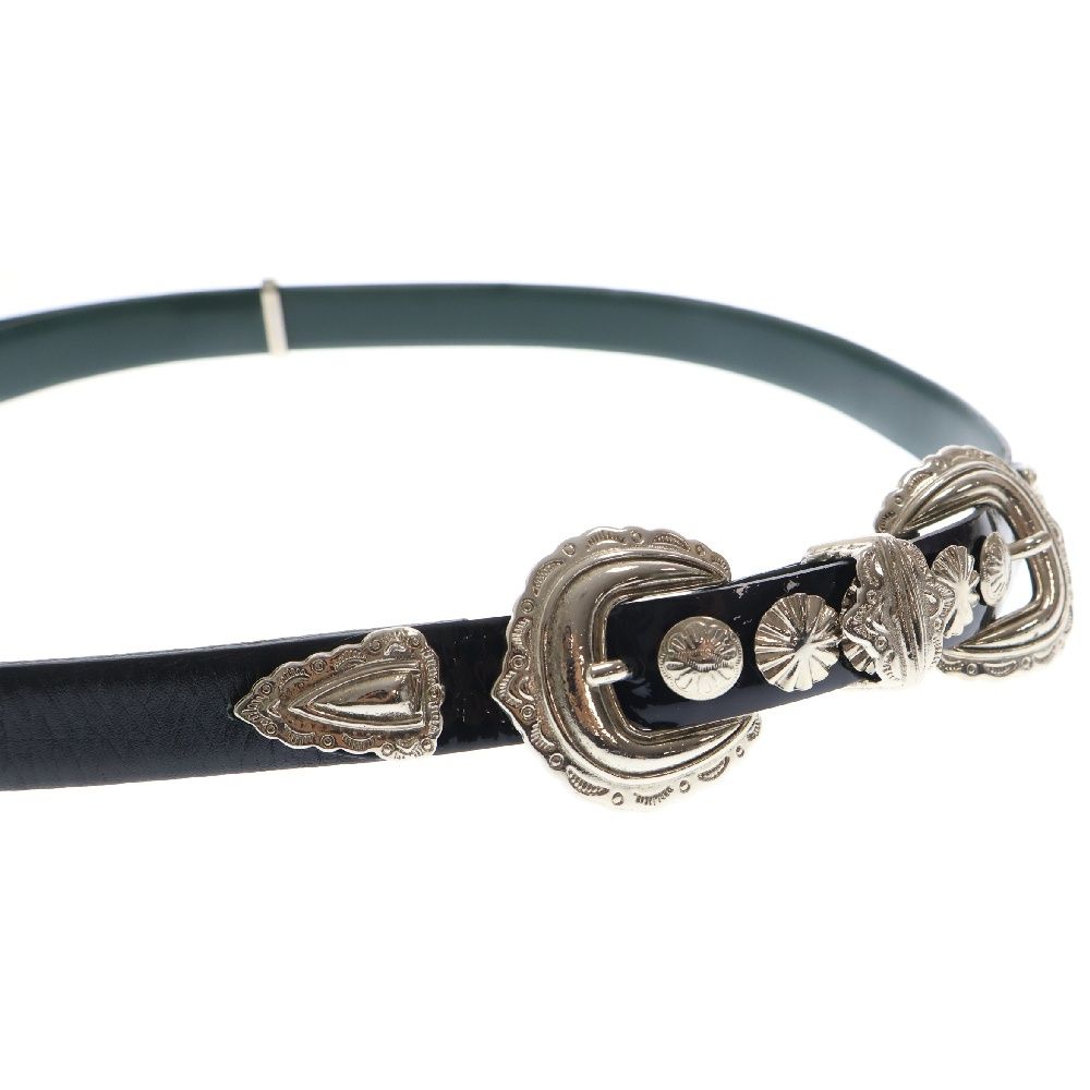 TOGA PULLA (トーガ プルラ) Metal Bangle Belt メタルバックルベルト レディース TP52-AH280 ブラック/シルバー/グリーン  - メルカリ