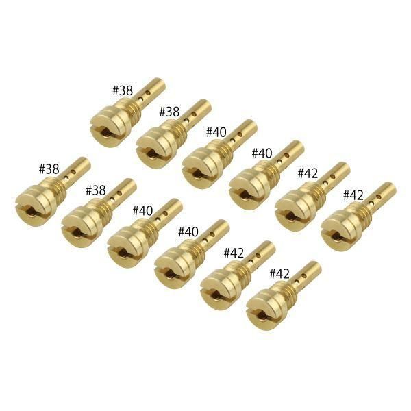 ZXR250R用 パイロットジェットSET ケイヒンCVK/FCR(15X5.4) #38#40#42(各4×12個SET)｜ポッシュフェイス/POSH