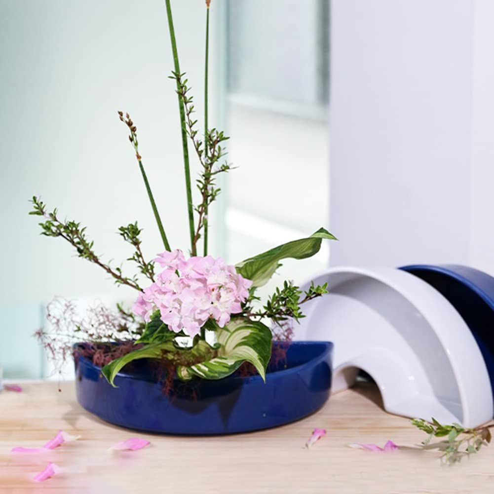 水盤　花器　 華道具　いけばな　アンティーク　レトロ　インテリア 水盤生け花花器 水盤 おしゃれ 在庫処分 水盤 花瓶 生け花用 半円 挿花