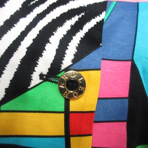  レオナール LEONARD ファッション FASHION PARIS 花柄 カーディガン 半袖 シャツ 金ボタン 総柄 マルチ M MNK 1 半袖 シャツ ブラウス