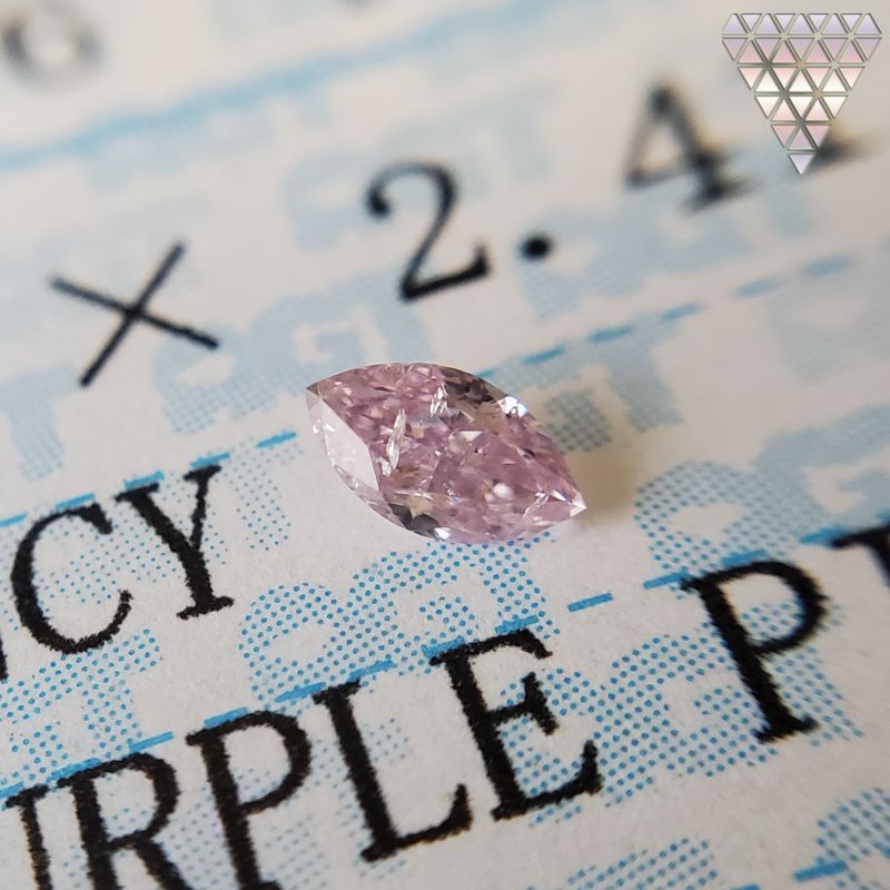 0.114 ct FANCY PURPLE PINK I2 MARQUISE AGT 天然 ピンク ダイヤモンド