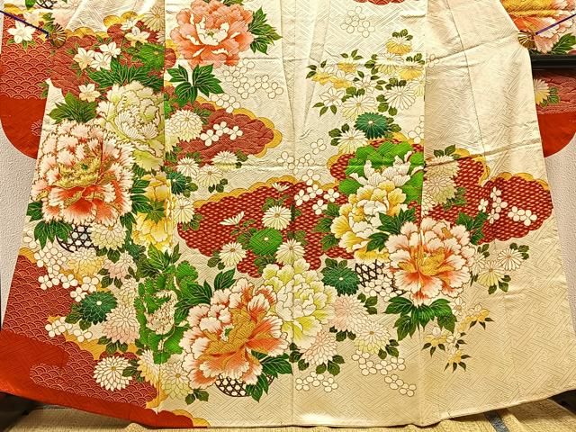 平和屋着物□豪華振袖 駒刺繍 雲重ね花籠文 金彩 逸品 BAAL0747hj - メルカリ