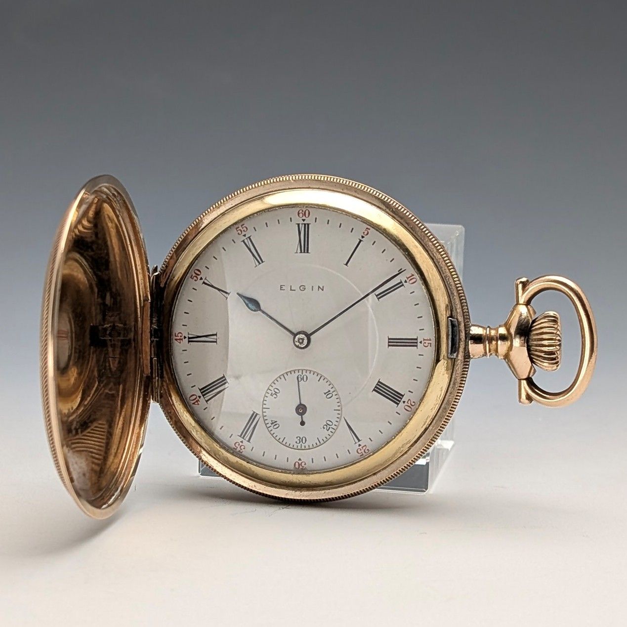 ELGIN エルジン 手巻き 懐中時計 フル ハンターケース ゴールド 金 
