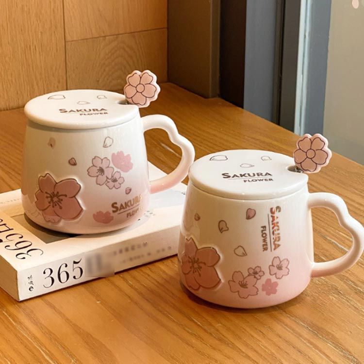 マグカップ コーヒーカップ フタ付 スプーン付き さくら 母の日