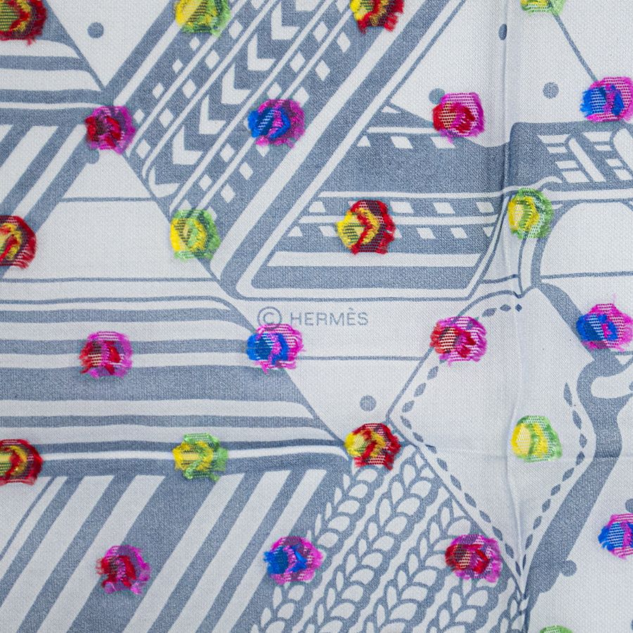 HERMES エルメス カレ60 Sangles en Zig Zag Bandana Pois
