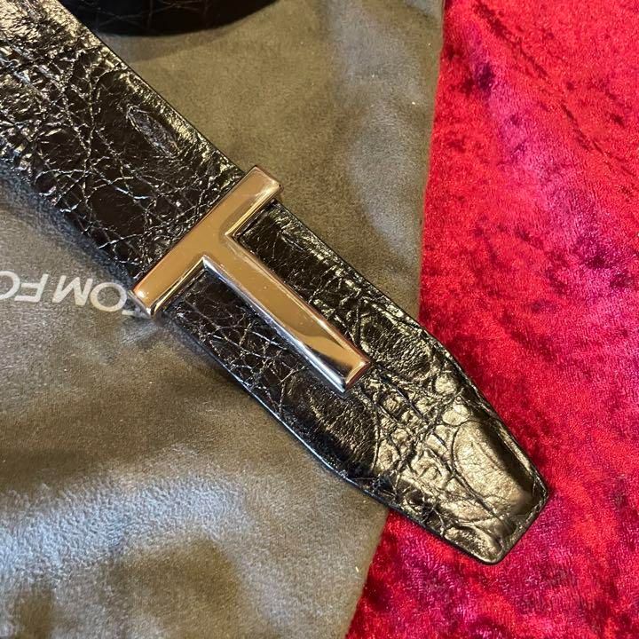 定価40万以上 TOMFORD トムフォード Tバックル クロコダイル ワニ革  