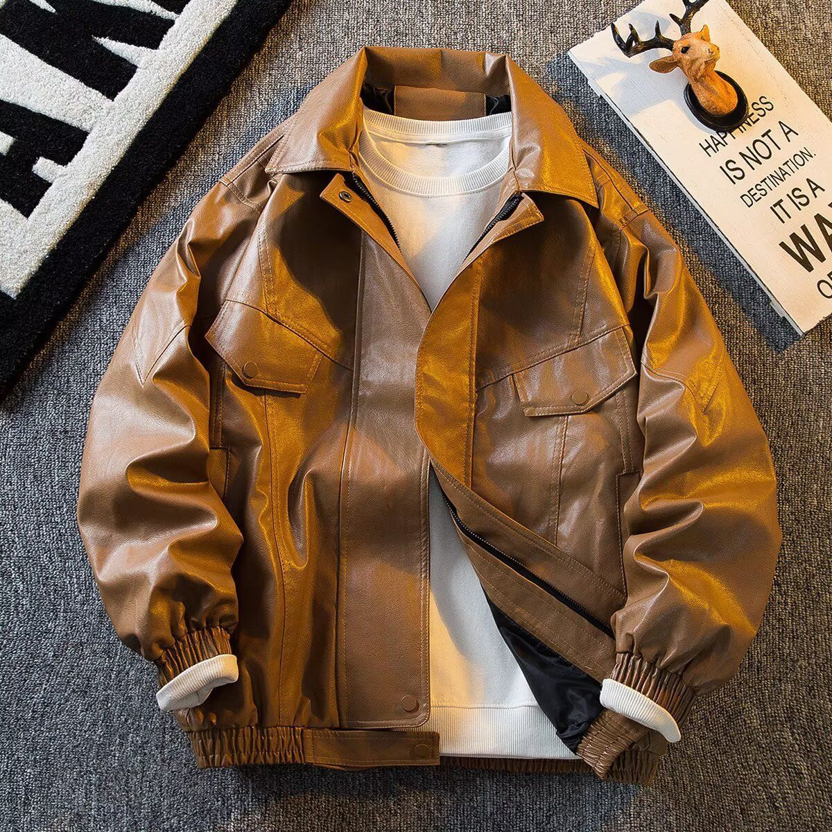 メンズ革ジャン レザージャケット PU革 メンズ ジャケット アウター 