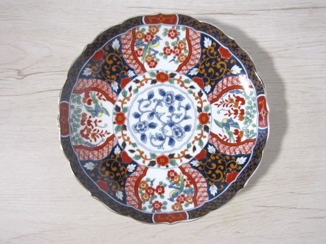 中国　大明宣徳年製　青花　松竹梅文盤　飾皿　C　R3549B 景徳鎮 青花鳳凰文大皿 【商品番号m-so002】