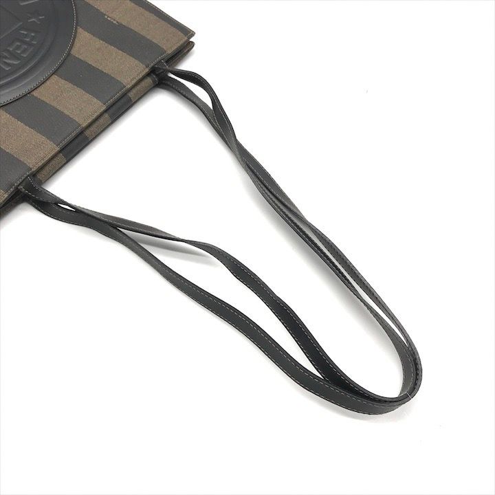 良品 FENDI フェンディ ペカン FF ロゴ PVC レザー トート バッグ