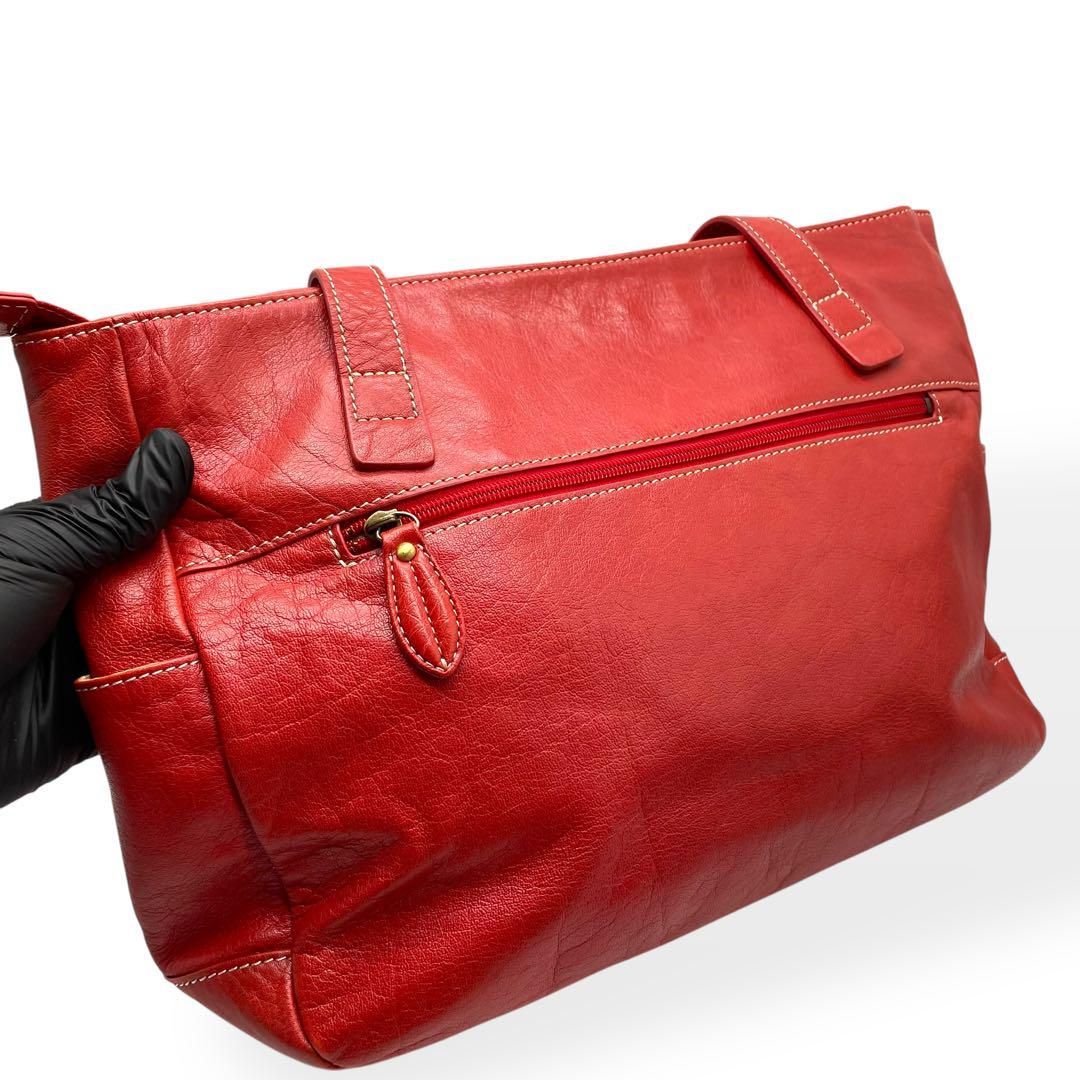 極美品　box21　ボックス２１　トートバッグ　レザー　レッド　本革　肩掛け 極美品 box21 ボックス21 トートバッグ レザー レッド 本革