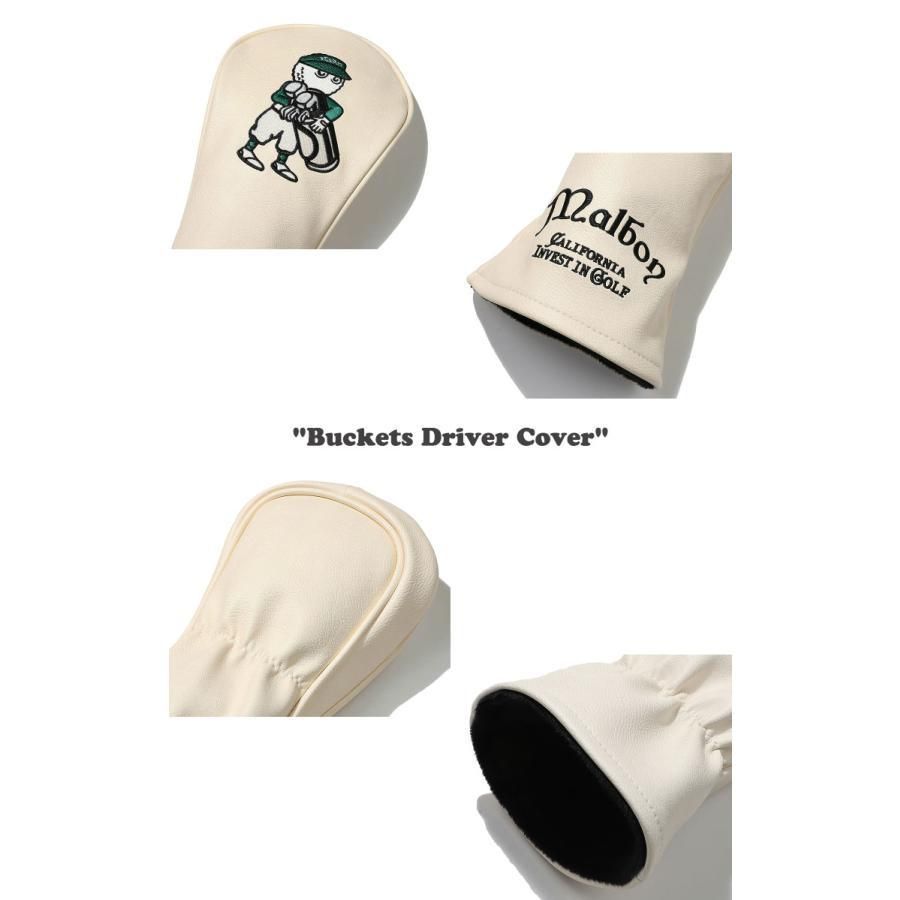 マルボンゴルフ ドライバーカバー MALBON GOLF Bucket Driver Cover バケット ドライバー カバー DARK GREEN CREAM ４点セット