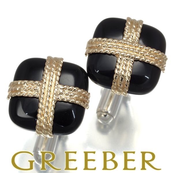 ティファニー カフス オニキス K14YG/シルバー 925 #164255