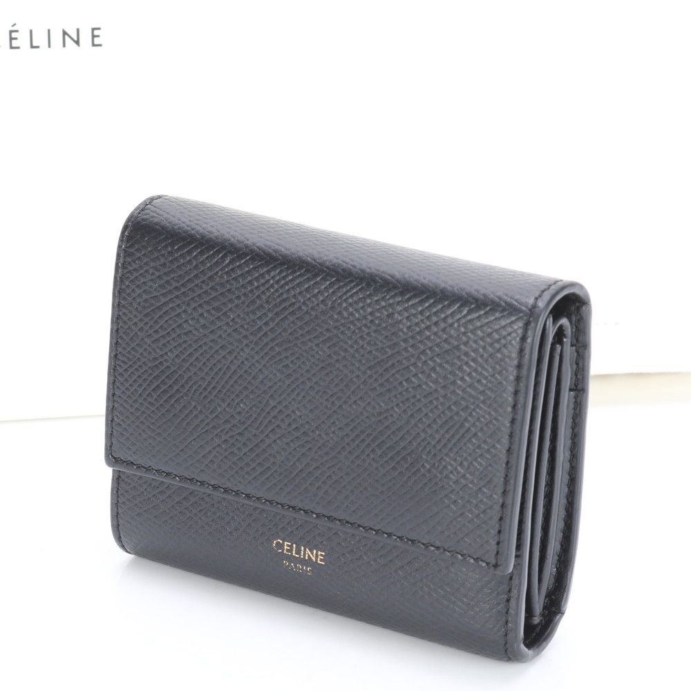極美品 現行品 セリーヌ スモール トリフォールド ウォレット レザー  