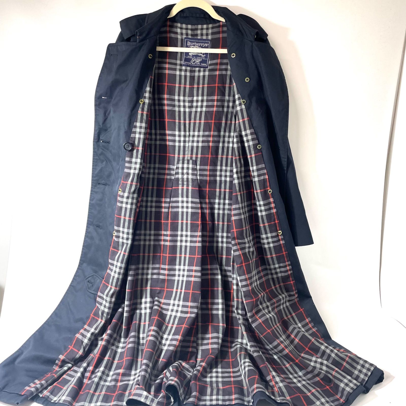 美品 バーバリー ロンドン トレンチコート ノバチェック ロング丈 Mサイズ BURBERRY 良品 LONDON バーバリーロンドン ノバチェックライナー