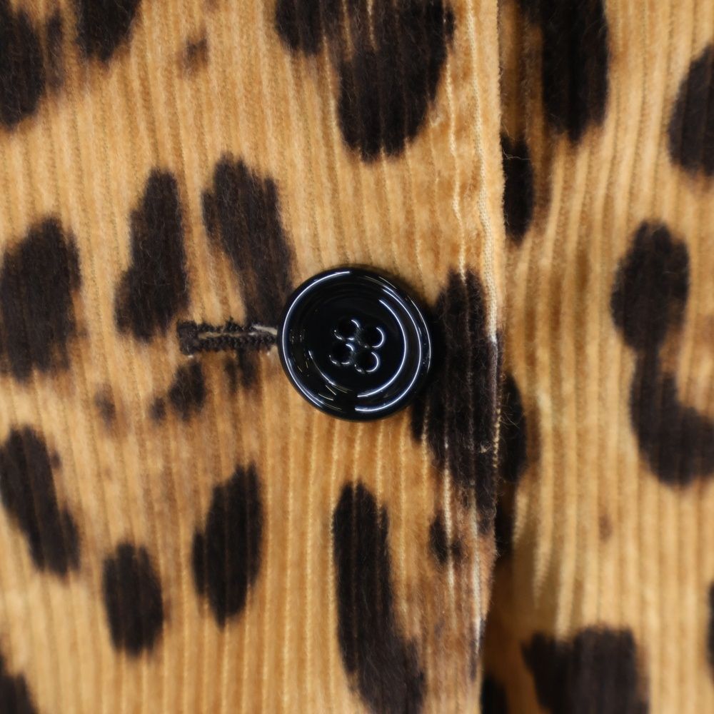 受容的な DOLCE - GABBANA ドルチェアンドガッバーナ レオパード総柄 コーデュロイ 2B テーラードジャケット ブラウン F2668T 軽量