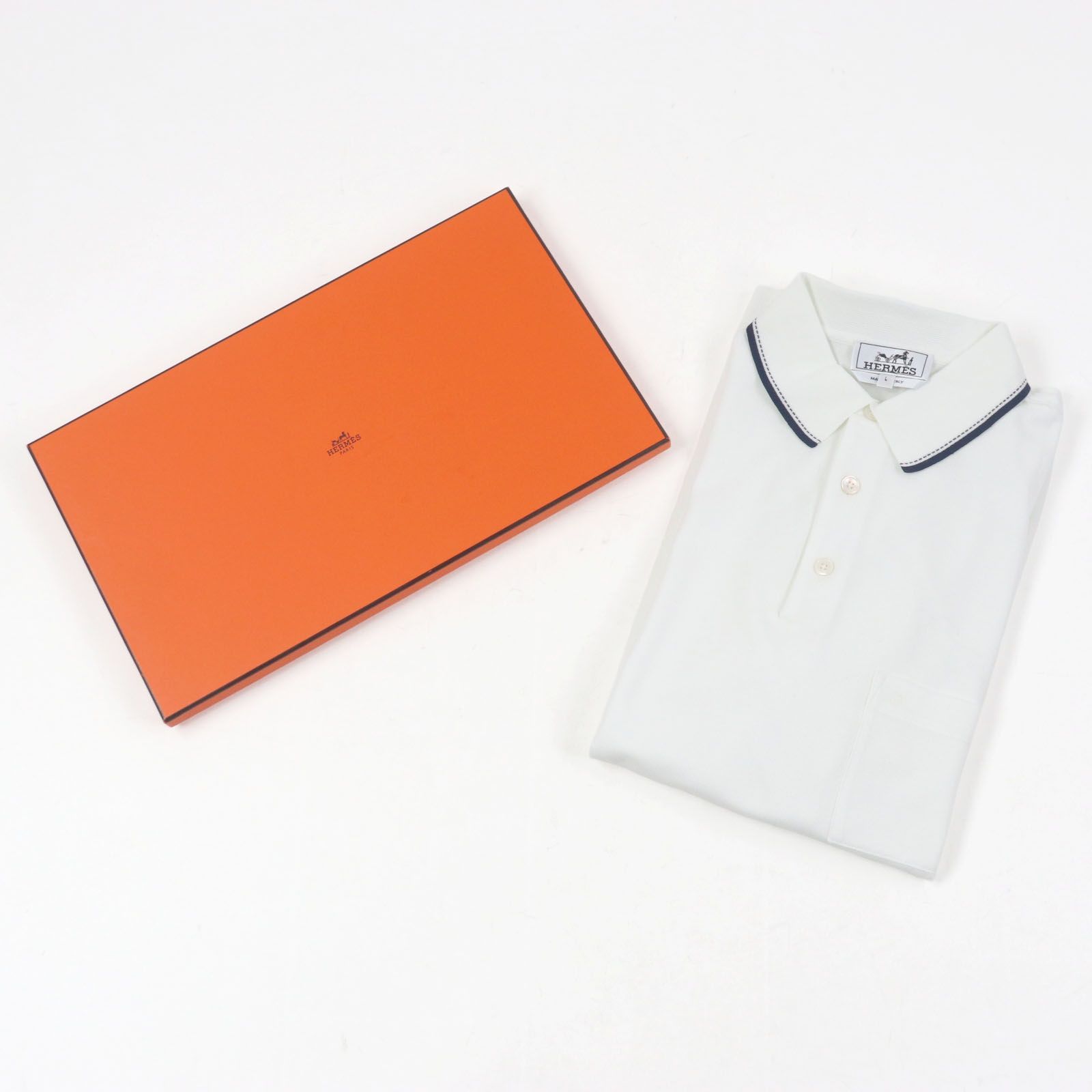 未使用品○HERMES エルメス 20SS コットン100% Hロゴ刺繍 サドル