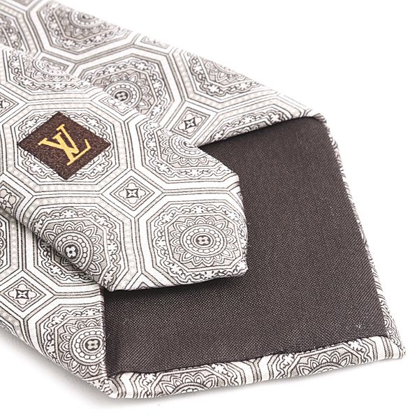 ルイヴィトン ネクタイメンズ モノグラムフラワー シルク ブラウングレー系 Louis Vuitton 中古 - メルカリ