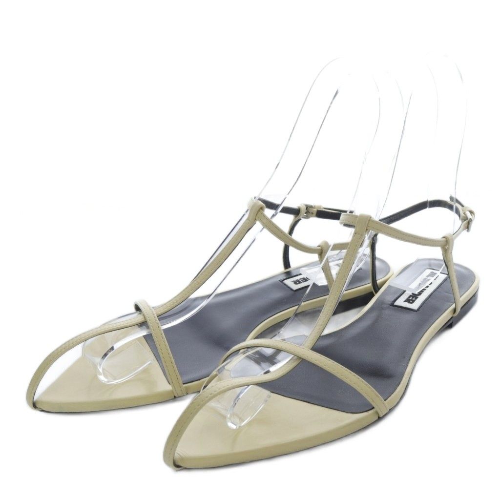 高級マノロブラニク レオパード ポインテッドトゥ ストラップ ミュール 23cm 高級マノロブラニク レオパード ポインテッドトゥ ストラップ ミュール