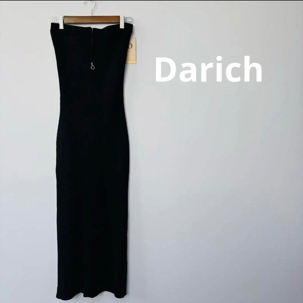 【ダーリッチ】新品タグ付き❣️ブラック　ワンピース 新品タグ付き】ダーリッチ☆ Darich リブニットベアロング