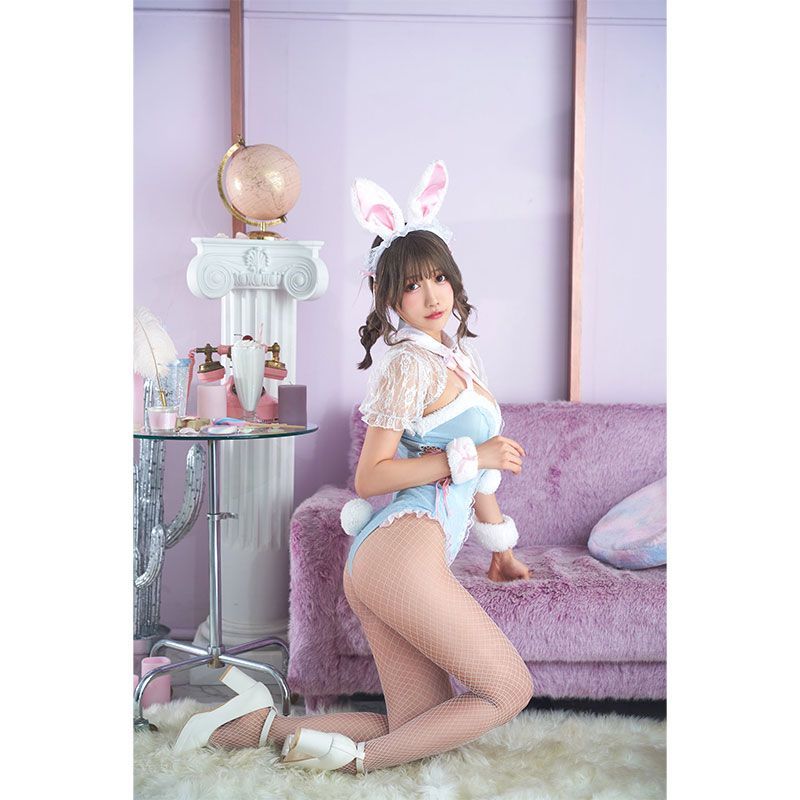 クリアストーン Clearstone コスプレ うさぎ イースター キャンディバニー レオタード レディース フリーサイズ ブルー/ピンク[candybunny-leotard]