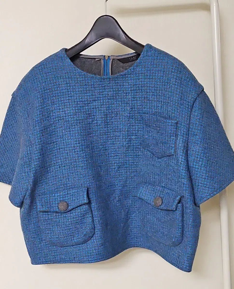 TASI New York 55 66 ブルー ツイード トップス