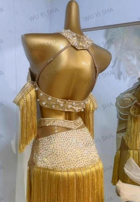 オーダーメイド 社交ダンス衣装　羽毛 ラテンワンピースドレス 色変更可 オーダーメイド 社交ダンス衣装 ラテンワンピースドレス 色変更可