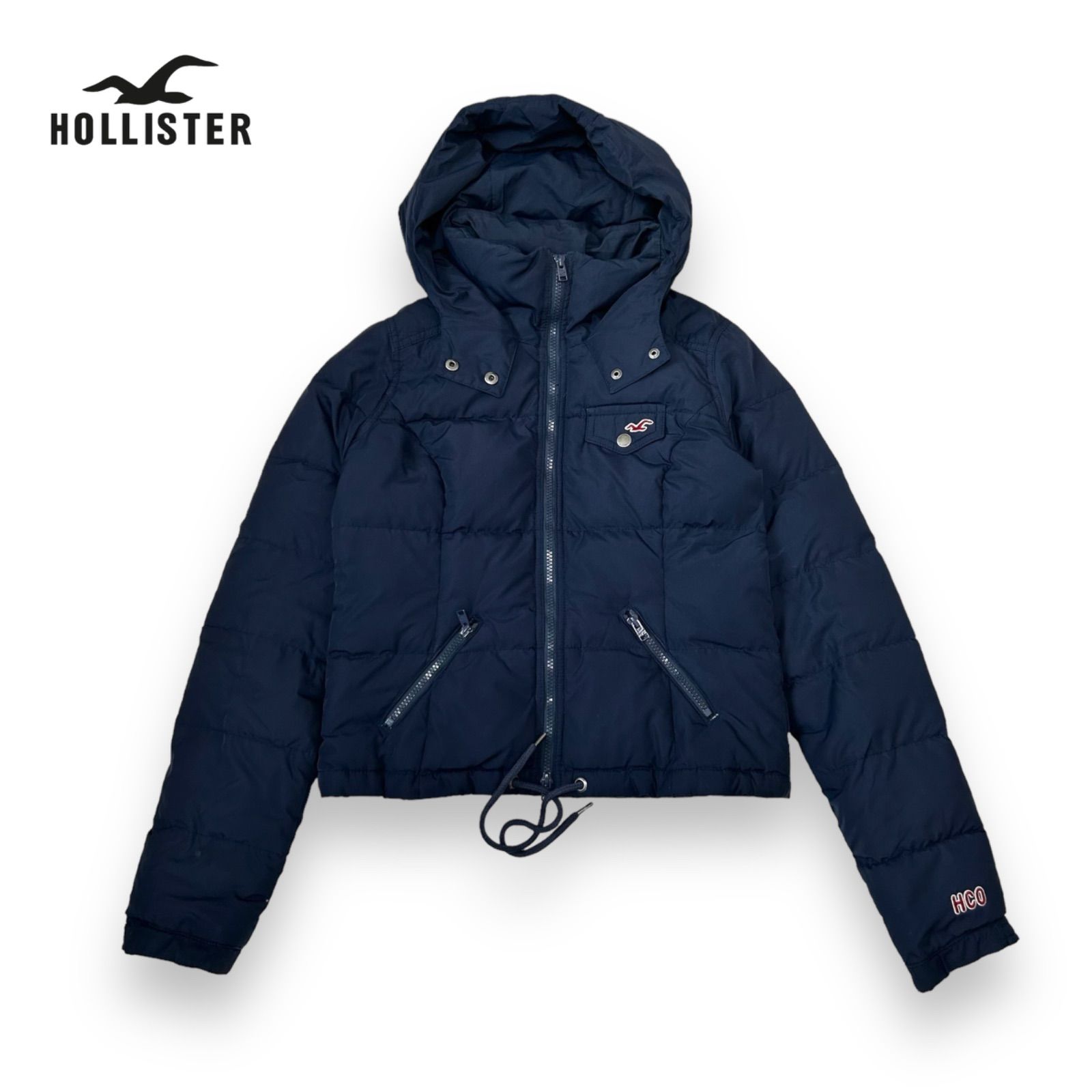507◯ HOLISTER ダウンジャケット ネイビー 厚手 キッズ S - メルカリ