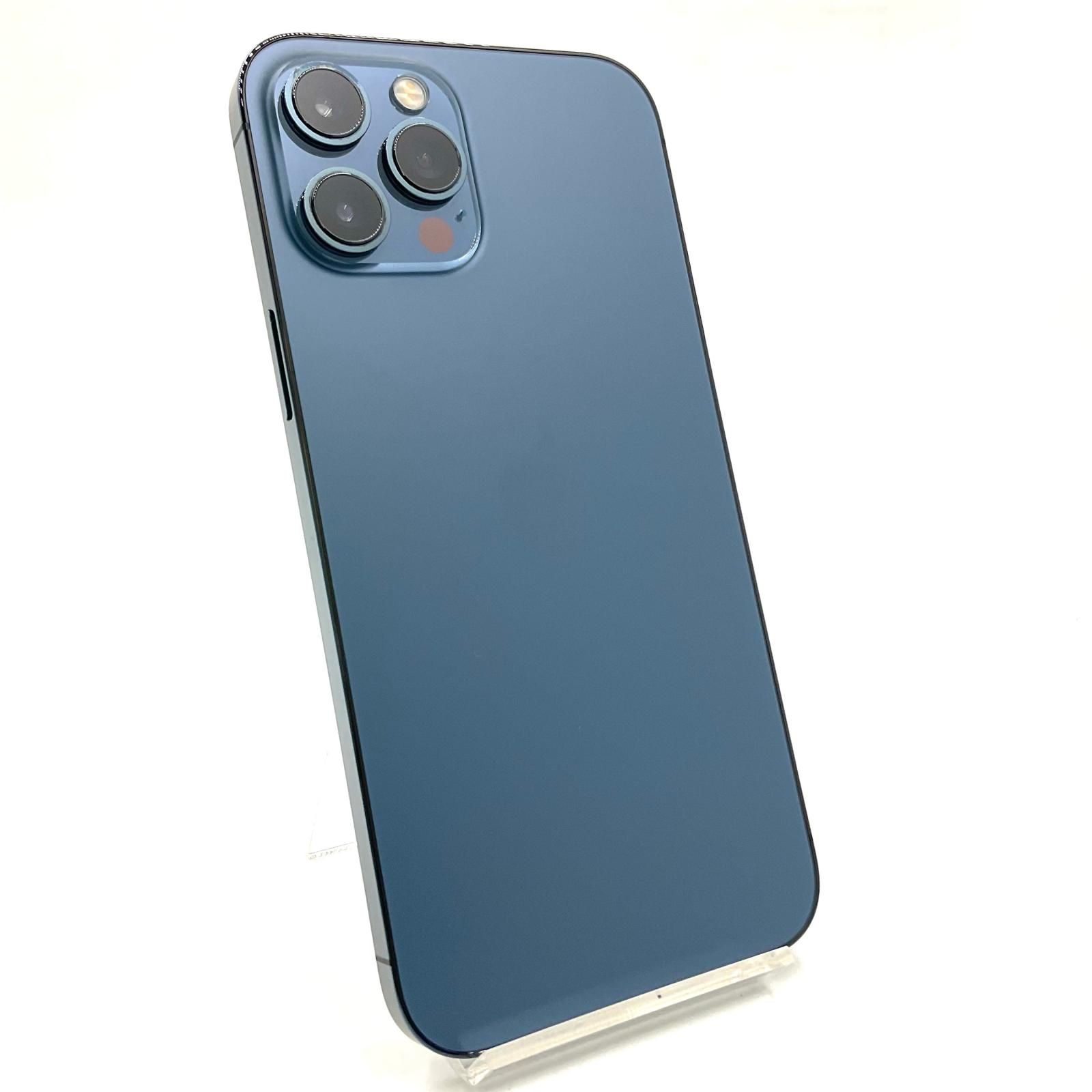 【全額返金保証】【最速発送】Apple iPhone 12 Pro Max 128GB パシフィックブルー au 白ロム 84% 動作確認済