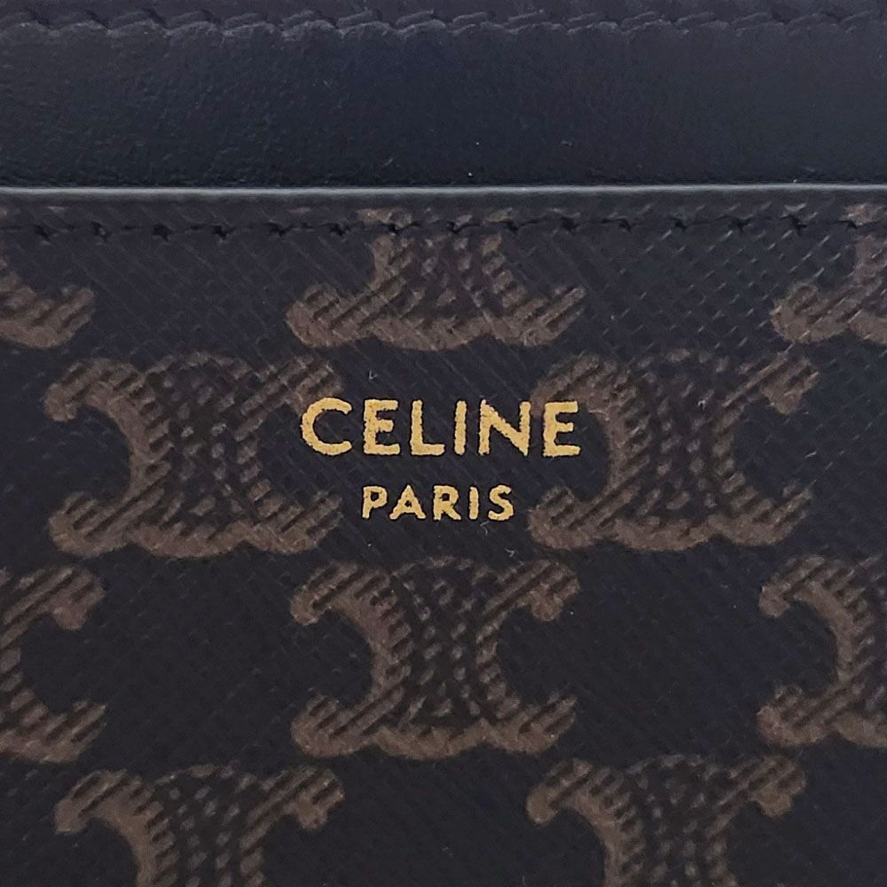 セリーヌ CELINE トリオンフ カードケース 黒 10B702BQ4 ダークブラウン ブラウン トリオンフキャンバス レザーカード入れ レディース  パスケース 定期入れ - メルカリ