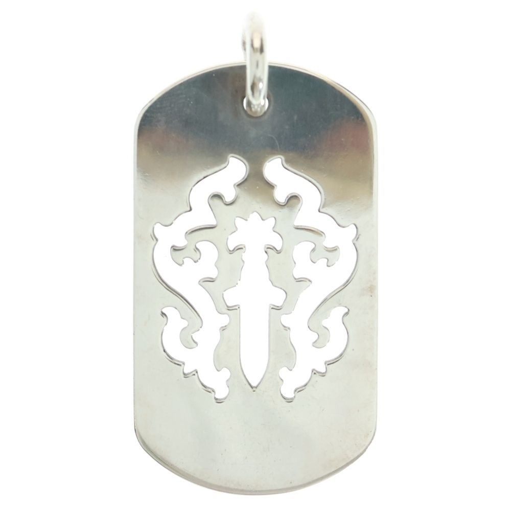 CHROME HEARTS クロムハーツ D TAG LRG DAGGER ヴァインダガーカットアウトドッグタグ ラージ ペンダントトップ シルバー BCA240