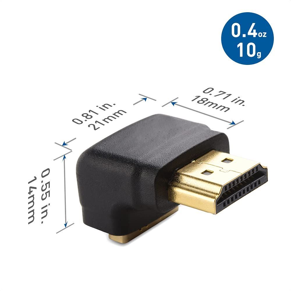 Cable Matters HDMI L字 アダプタ HDMI変換アダプター 270°角度変更 4K解像度 HDR対応 2個セット HDMI オス  メス HDMI延長アダプタ - メルカリ
