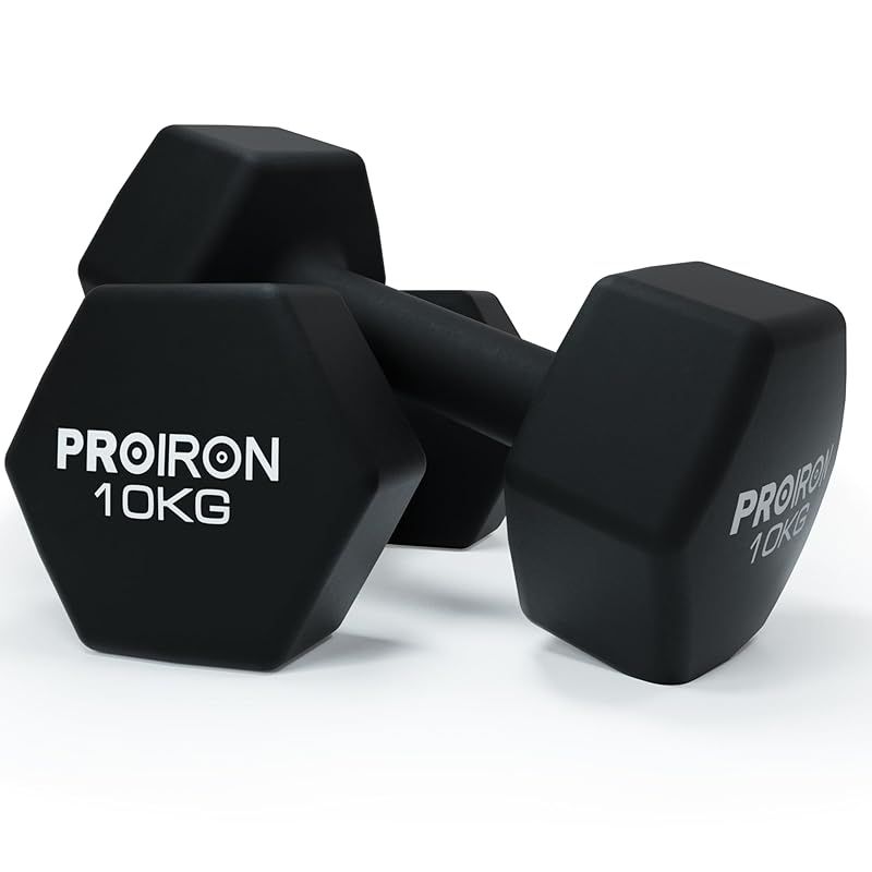 PROIRON ダンベル 鉄アレイ 2個セット 10kg ダンベルセット ソフトコーティングで筋力トレーニング