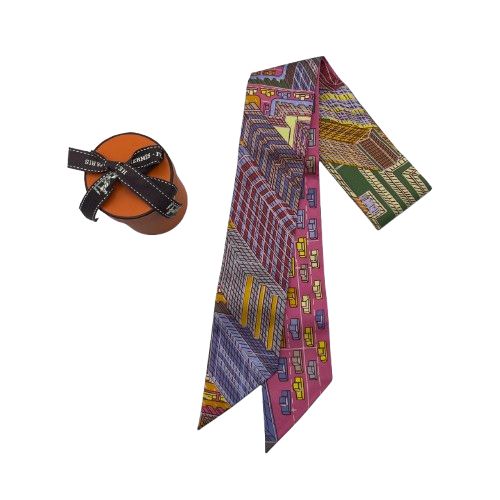 シルク 100%【HERMES】Pantin City  ツイリー エルメス ツイリー PANTIN CITY パンタンシティ ツイリー シルク