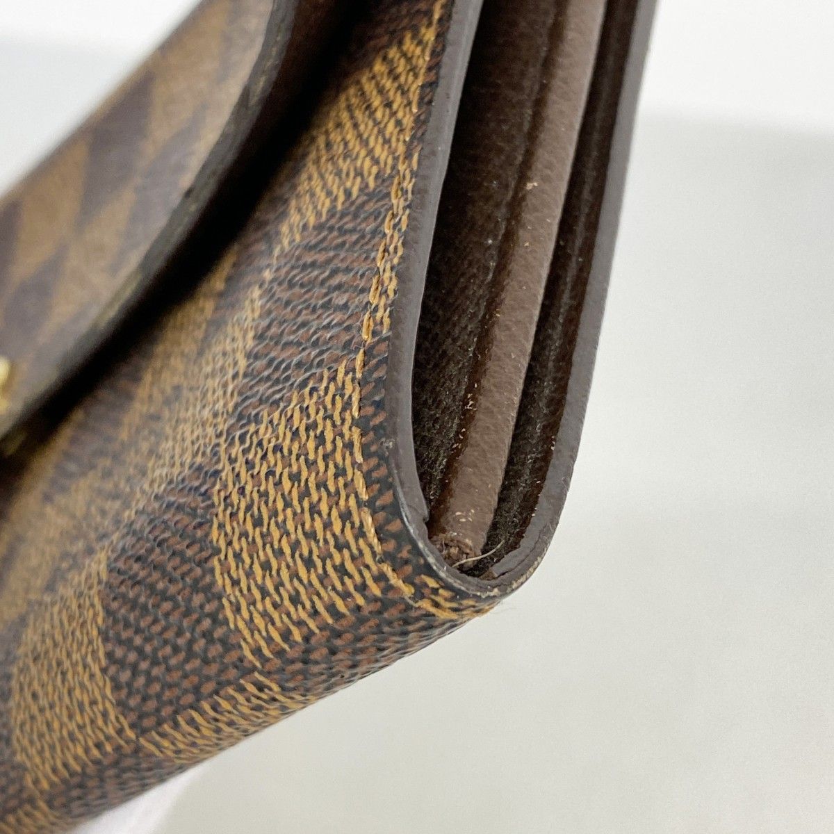 5ge6397-h】ルイヴィトン 長財布 ダミエ ポシェットポルトモネクレディ  