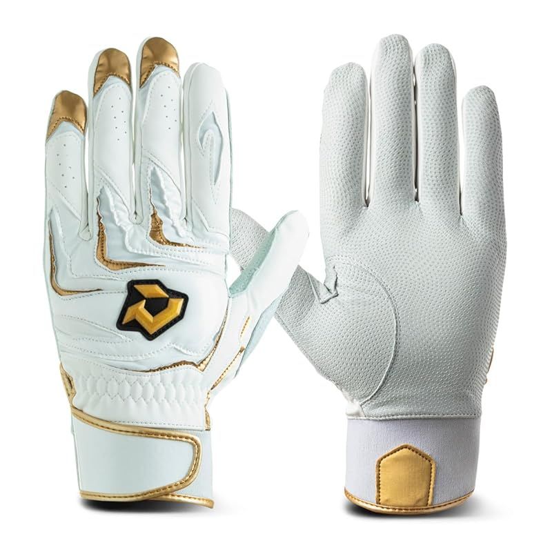 DeMARINI(ディマリニ) バッティンググラブ 両手用 高校野球対応 DM-PRO1 XL ホワイト×ゴールド WB5745305XL 0