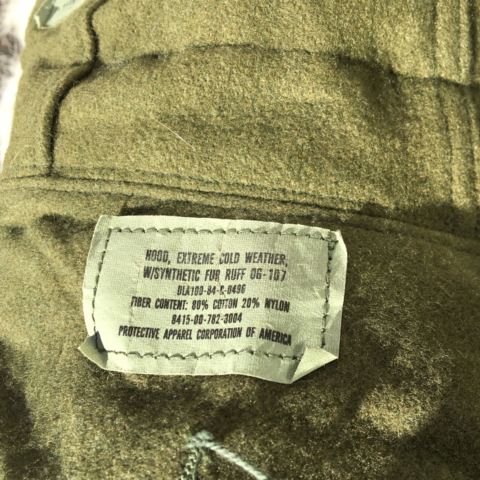 80’s Vintage デッドストック【US ARMY】米軍実物 M-65用 フード フィールド フィッシュテールパーカーモッズコート ミリタリー