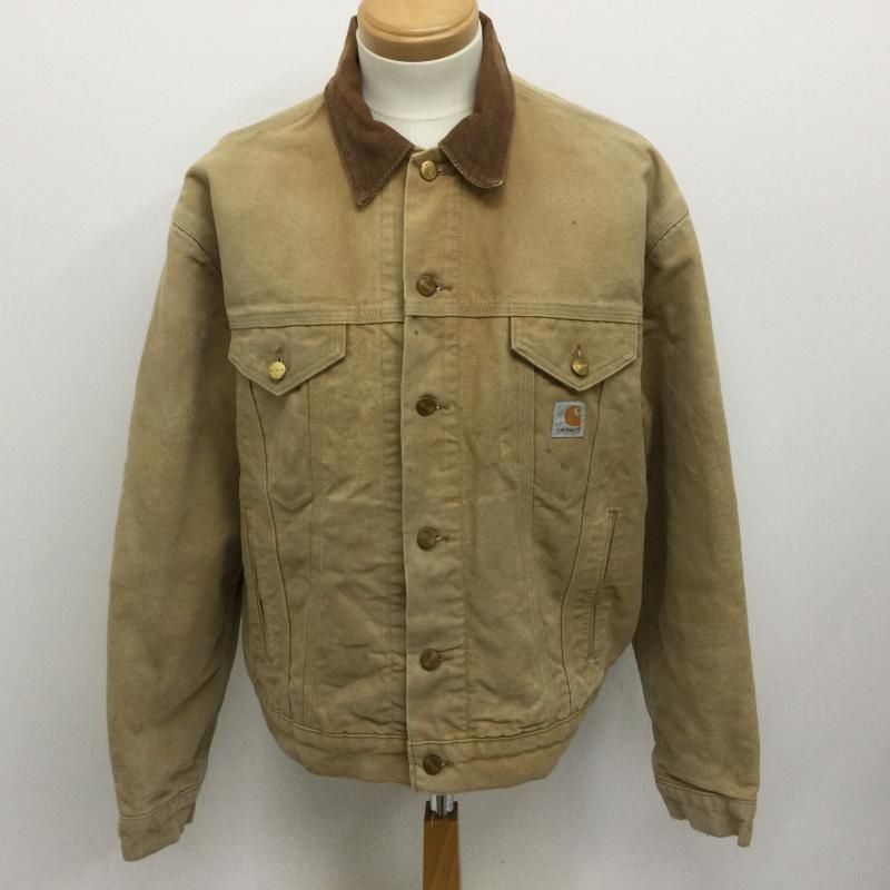 Carhartt カーハート ジャケット、上着 ジャンパー、ブルゾン 80's USA製 ブラウンケット付き ダック地 トラッカージャケット 襟コーディロイ切替