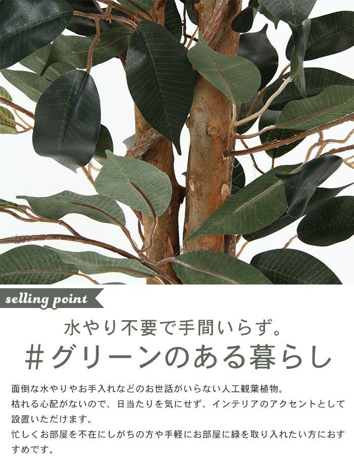 観葉植物 人工 フェイクグリーン フィカス 高さ 150cm 6号鉢対応 人工 造花 フェイク グリーン シンプル オフィス おしゃれ 観葉 植物 鉢植え インテリア 大型 高い 大きい 室内 鉢 お手入れ 不要 間仕切り 目隠し リ